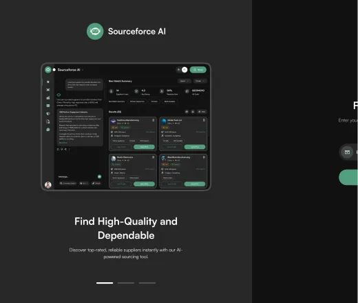Sourceforce sign-up screen