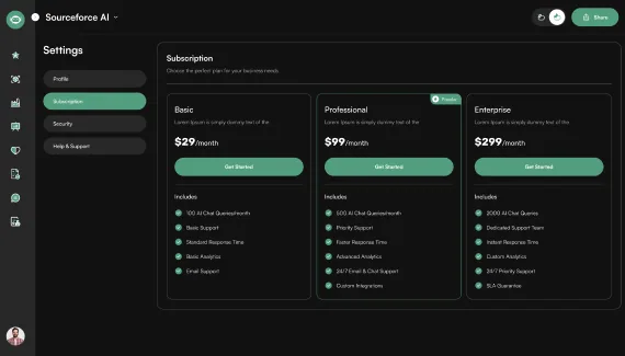 Sourceforce Compliance Check: subscription and plan settings behind the certification tracker