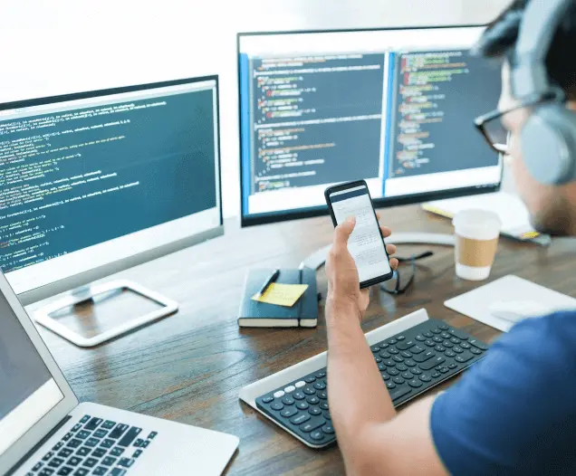 Backend developer working on Node.js APIs