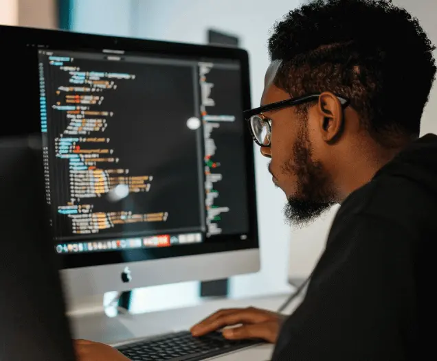 Landing page designer refining a conversion-focused page
