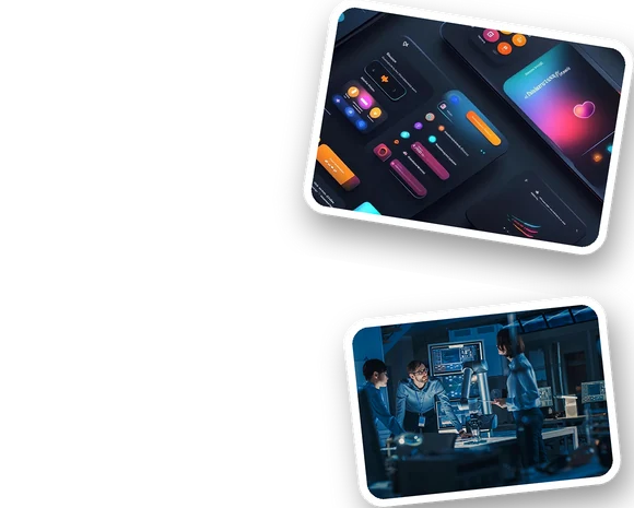 Digital product design project screens