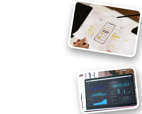 Wireframe design project screens