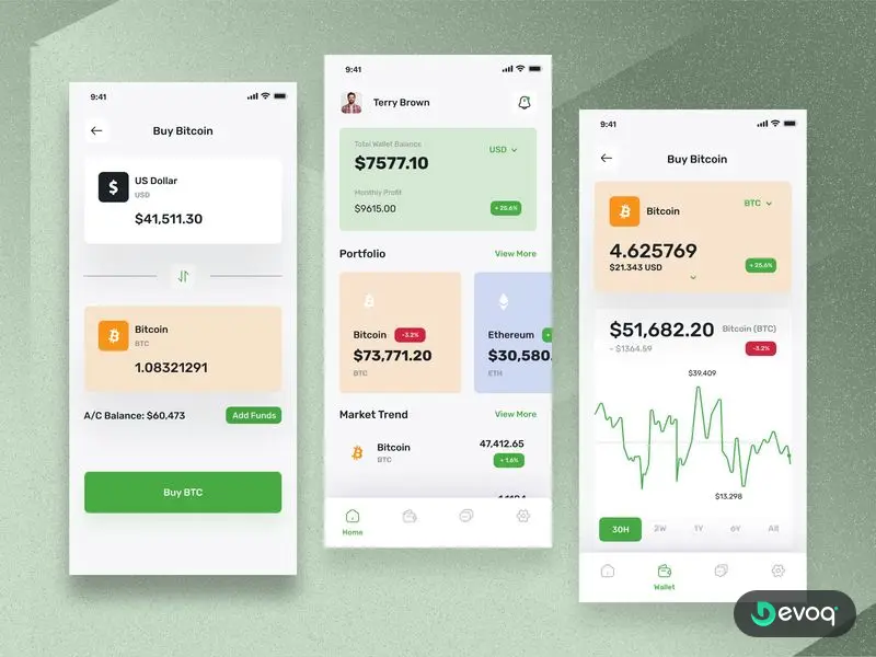 Crypto Wallet App crypto wallet mobile app UI design by Devoq Design